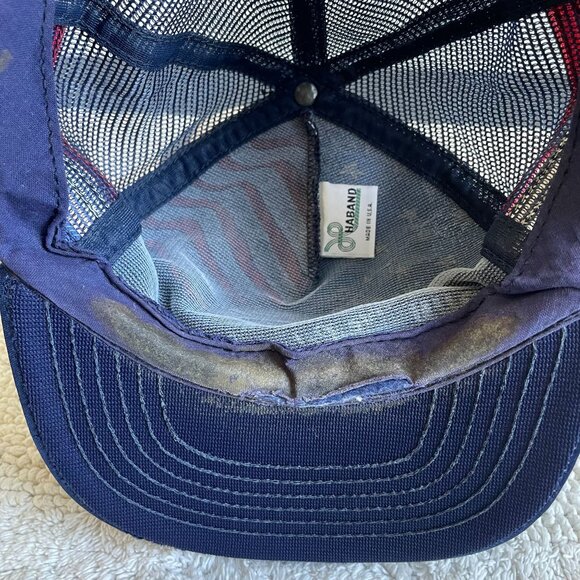 Vintage 3 Stripe Bald Eagle Mesh Snapback Trucker Hat OSFA These Colors Dont Run - Picture 10 of 10